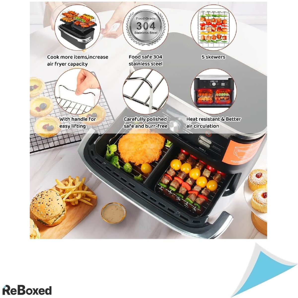 BYKITCHEN Set 2 Suporturi pentru Air Fryer