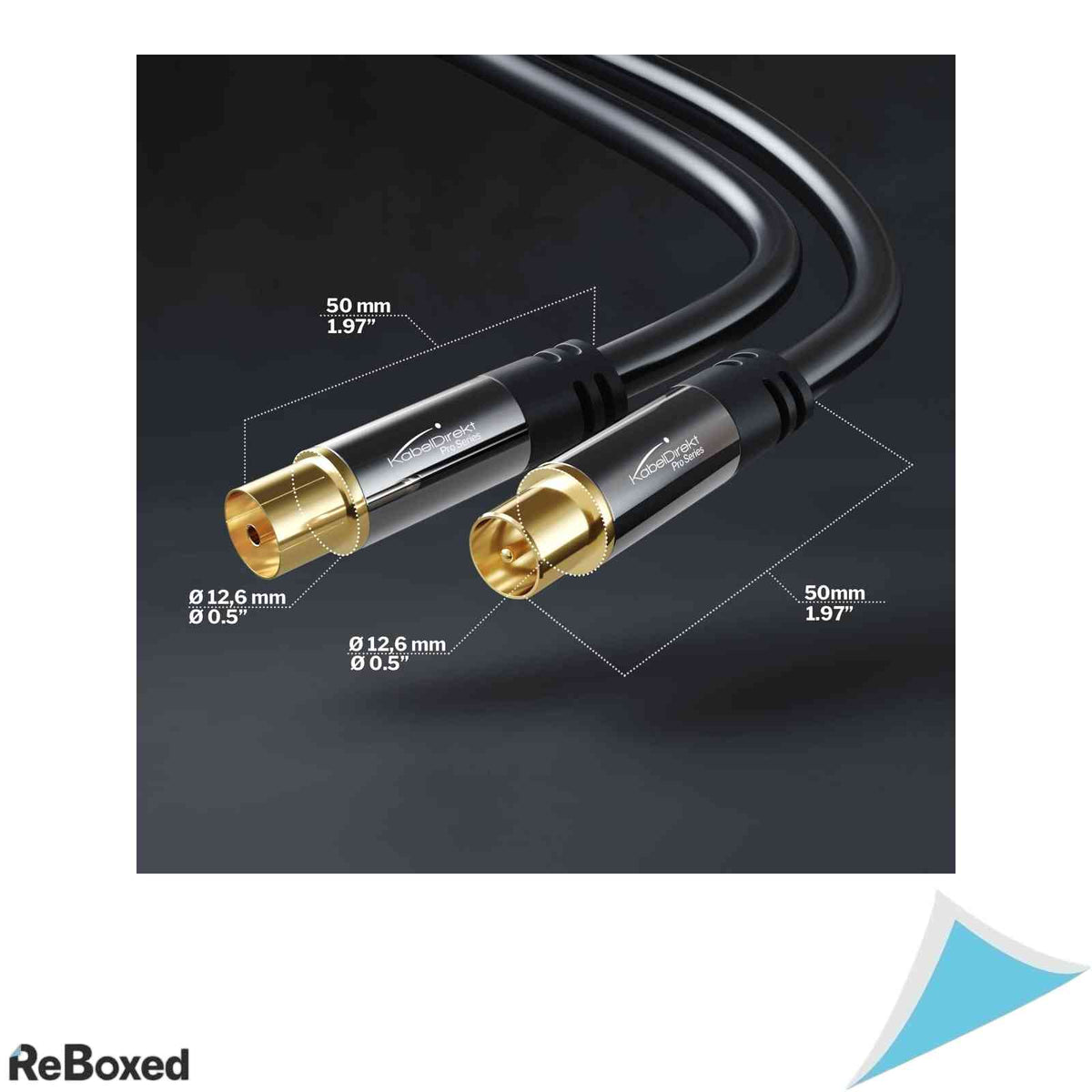 Cablul Antena TV Coaxial KabelDirekt, 3m, Ecranat, Tata-Mama, Negru