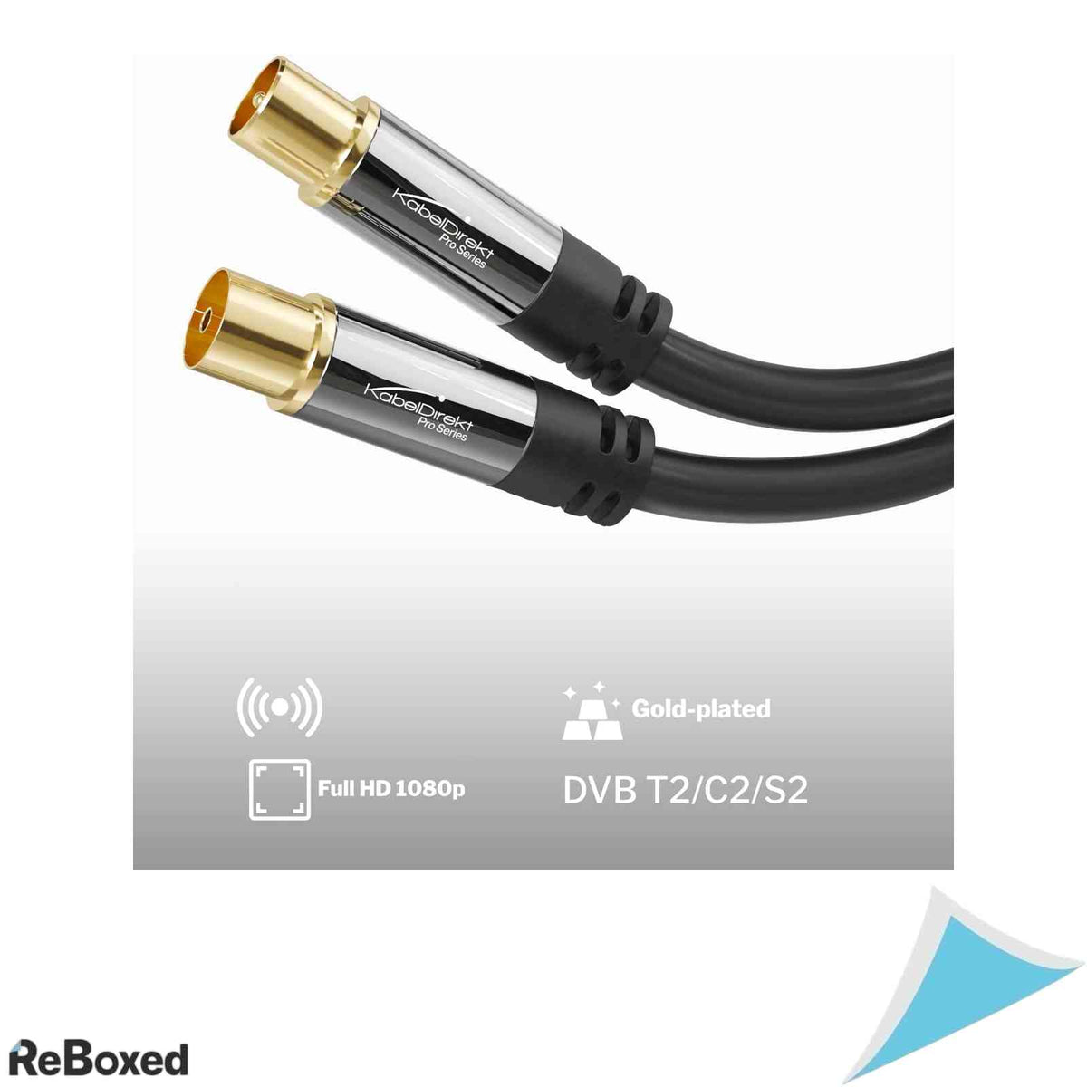 Cablul Antena TV Coaxial KabelDirekt, 3m, Ecranat, Tata-Mama, Negru