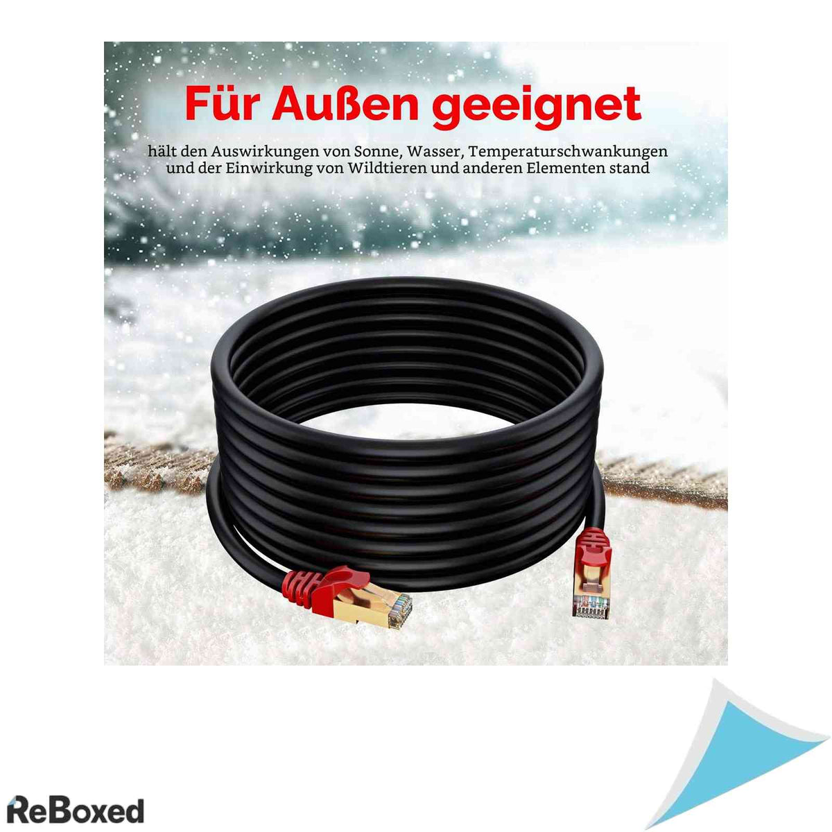 Cablu Retea Ethernet Cat7 Exterior MutecPower Direct Burial 30m RJ45 Negru