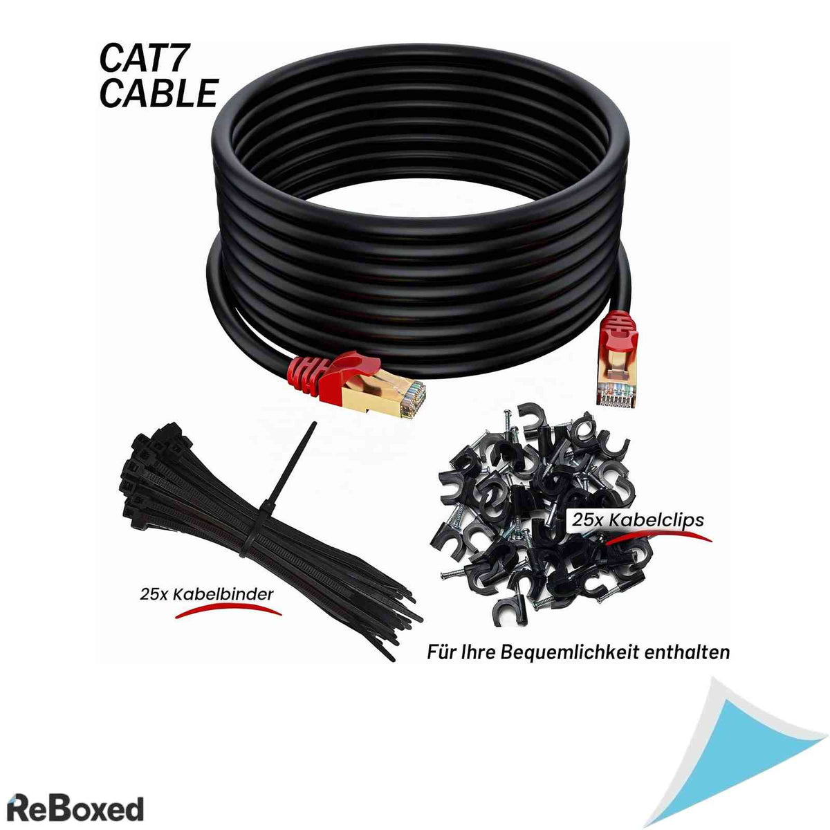 Cablu Retea Ethernet Cat7 Exterior MutecPower Direct Burial 30m RJ45 Negru