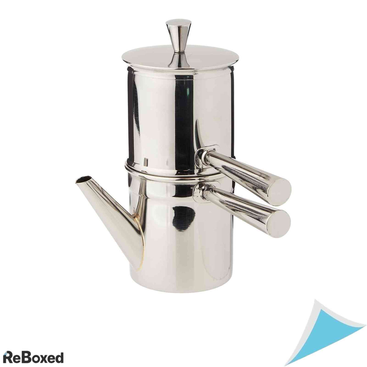 Cafetiera Neapolitana Ilsa din Inox, 1-2 Cesti, Filtru Reutilizabil, Argintiu