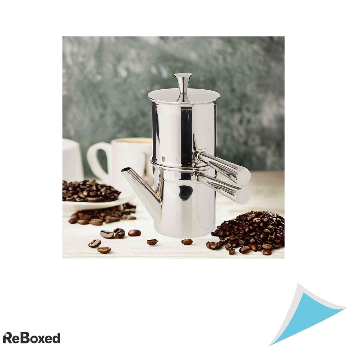 Cafetiera Neapolitana Ilsa din Inox, 1-2 Cesti, Filtru Reutilizabil, Argintiu