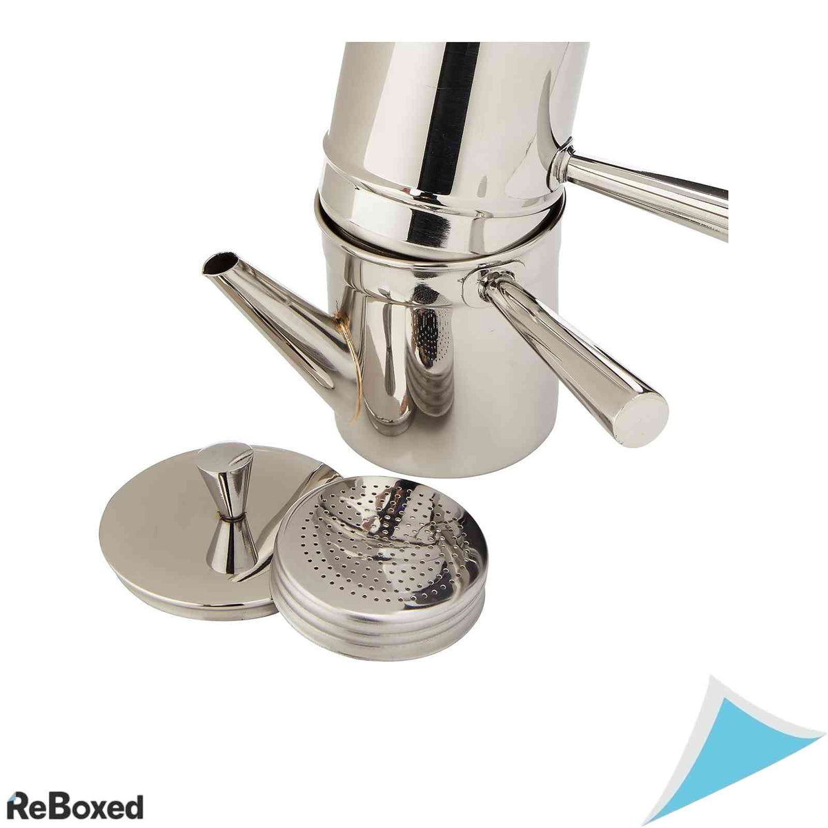 Cafetiera Neapolitana Ilsa din Inox, 1-2 Cesti, Filtru Reutilizabil, Argintiu