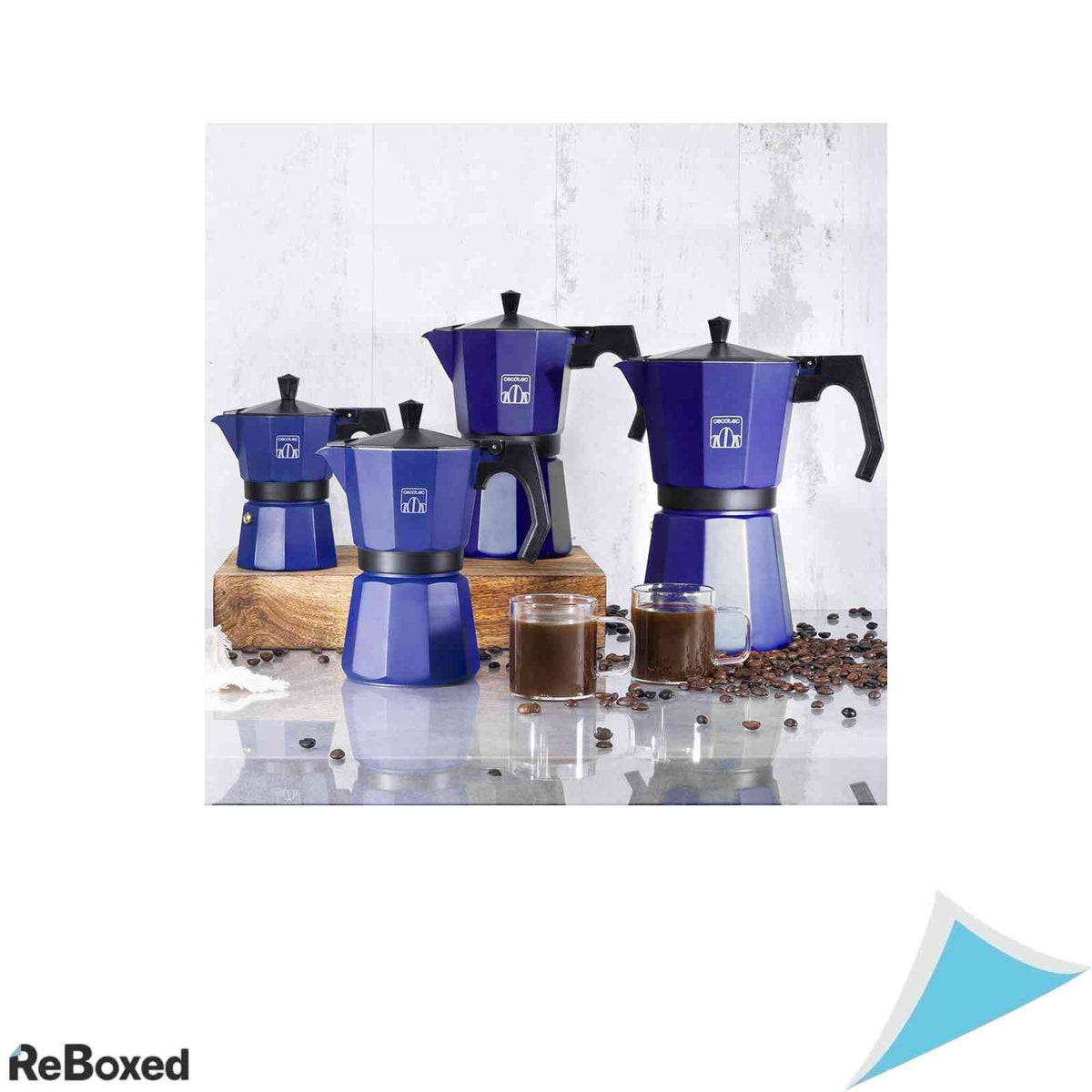 Caffettiera Espresso Cecotec Cumbia Mokclassic 1200 Blue, Inox si Aluminiu