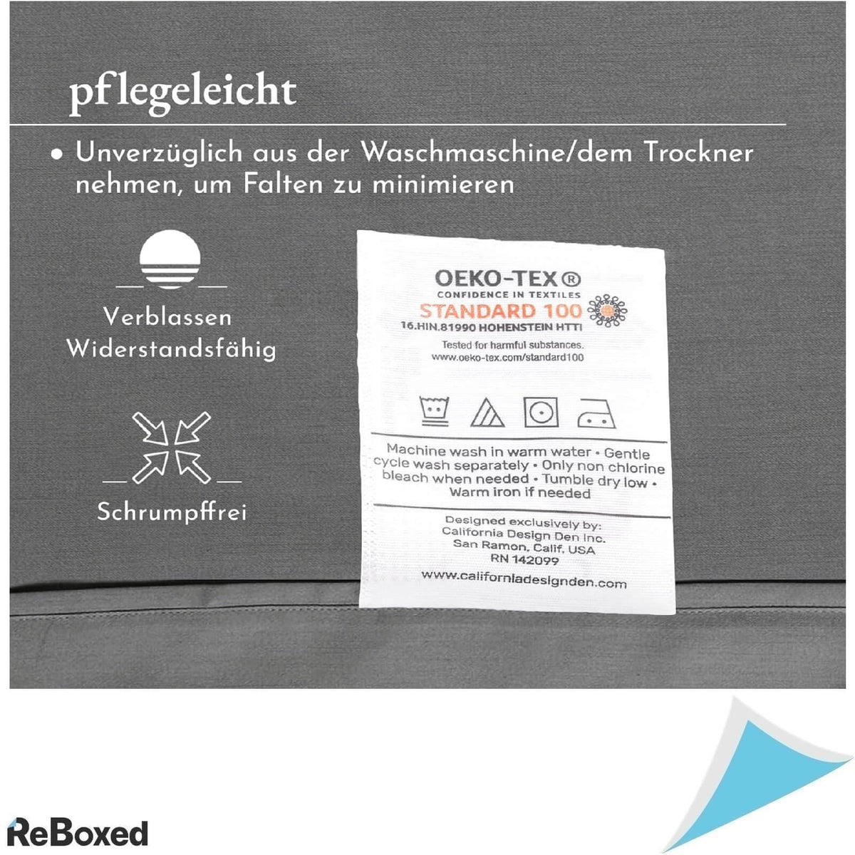 California Design Den Cearceaf Din Satin 180x200 cm Gri Inchis