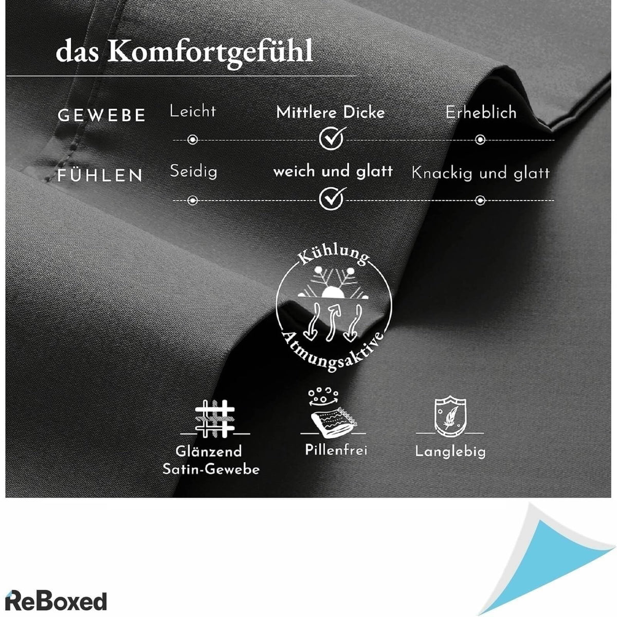 California Design Den Cearceaf Din Satin 180x200 cm Gri Inchis