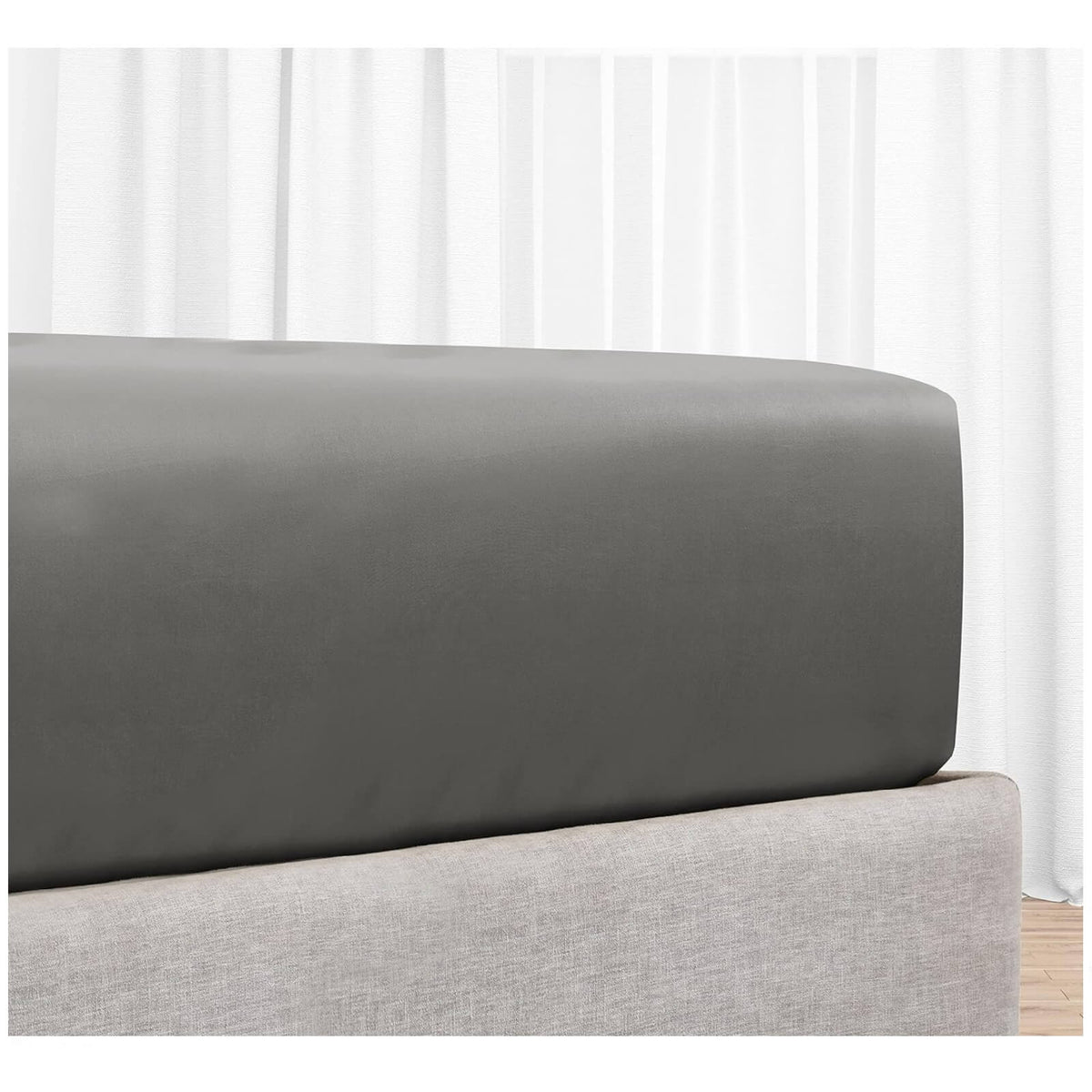 California Design Den Cearceaf Din Satin 180x200 cm Gri Inchis