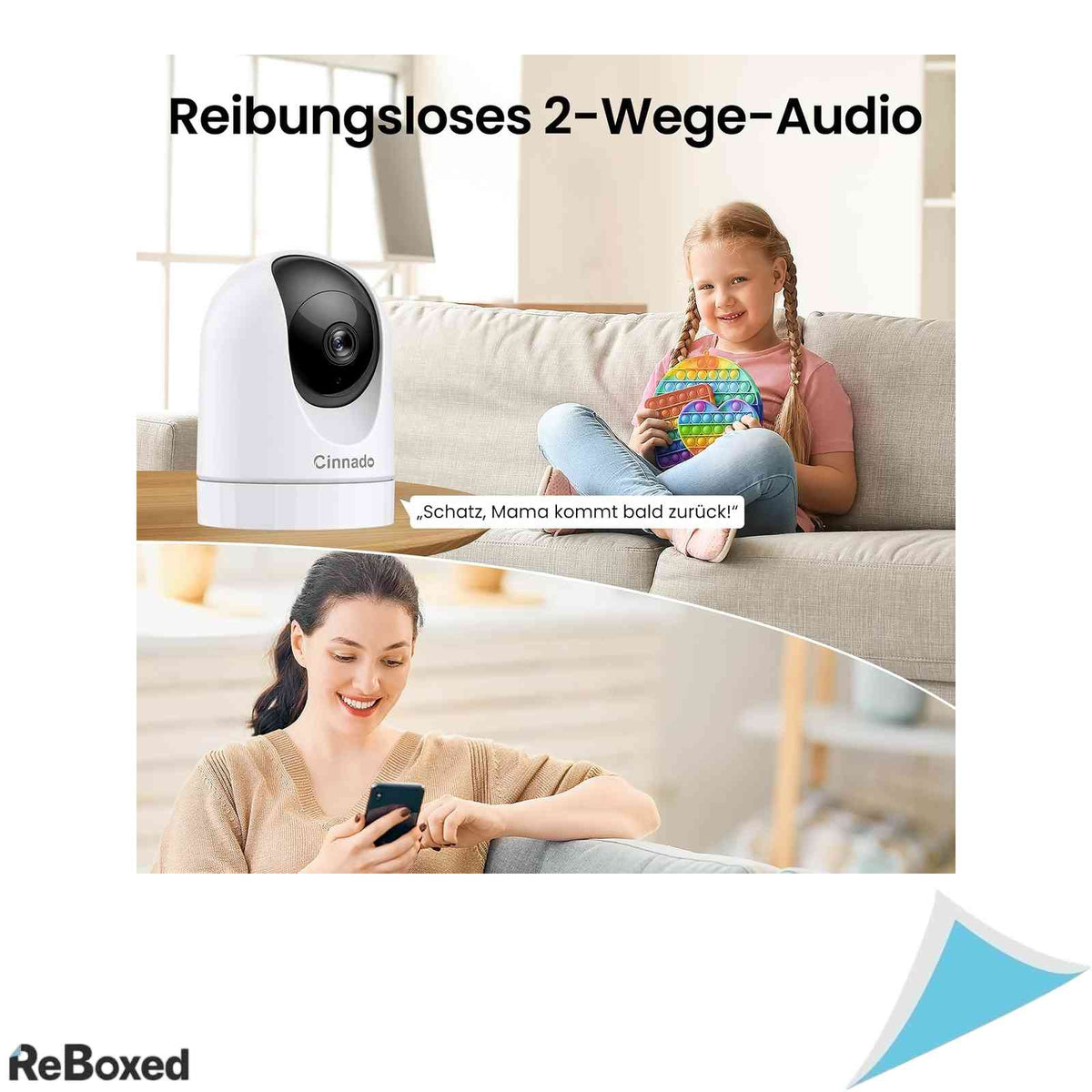 Camera de supraveghere interior Cinnado 2K WiFi 360°