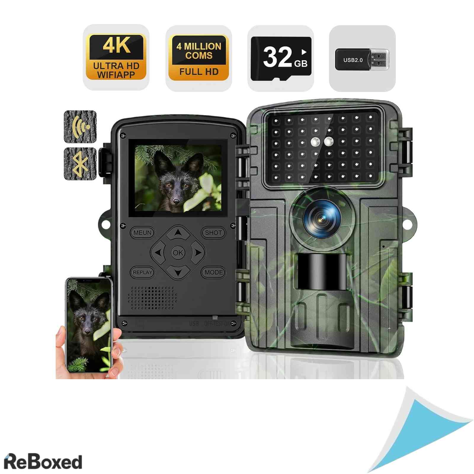 Camera de Vanatoare si Monitorizare Salbaticiune Lutranstra PR5000-WF, 4K, 60MP, WiFi, Bluetooth