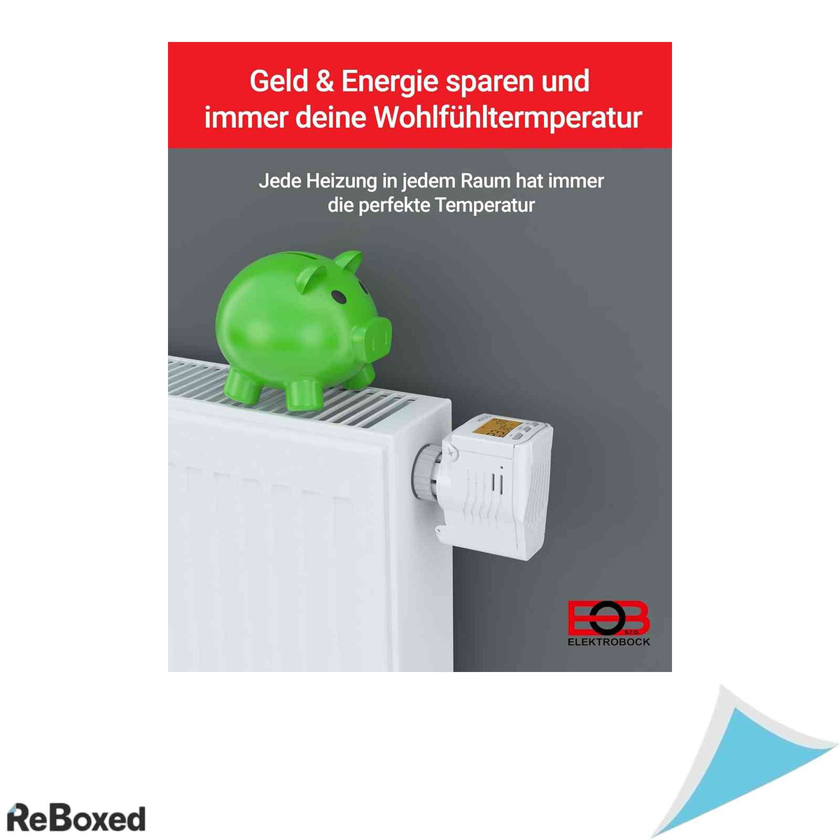 Cap termostatic programabil pentru calorifer Elektrobock HD13-L cu afisaj iluminat