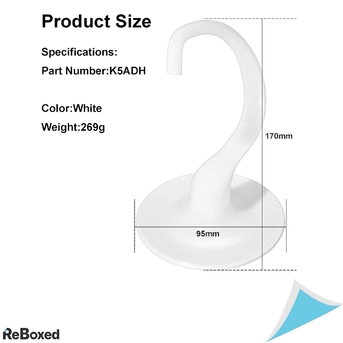 Carlig pentru aluat Italdos K5ADH compatibil cu KitchenAid 4.8L (5QT)