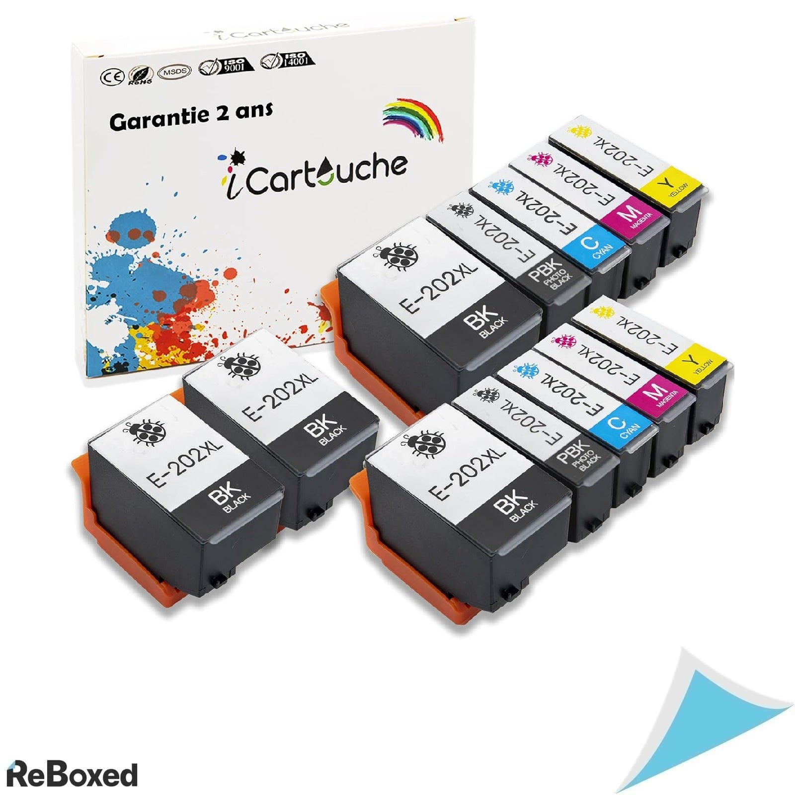 Set 12 Cartuse Compatibile iCartouche Epson 202XL / C13T02G14010 – 4BK, 2PBK, 2C, 2M, 2Y – pentru XP-6000 / XP-6005 / XP-6100 / XP-6105