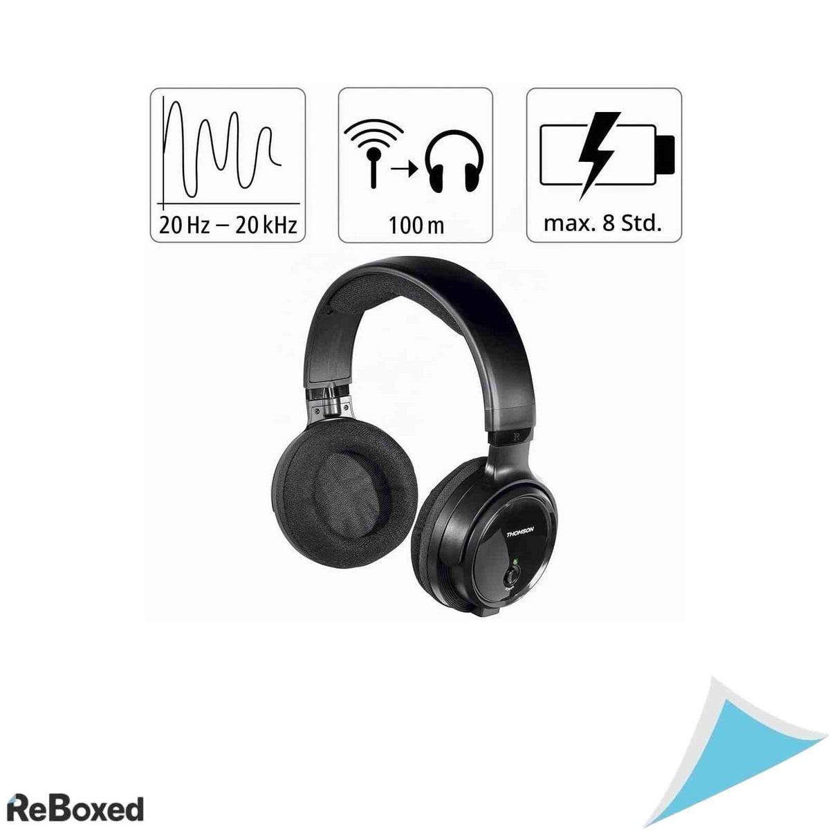 Casti Audio Wireless Over-Ear pentru TV Thomson WHP3001BK cu Statie de Incarcare si Raza 100m Negru