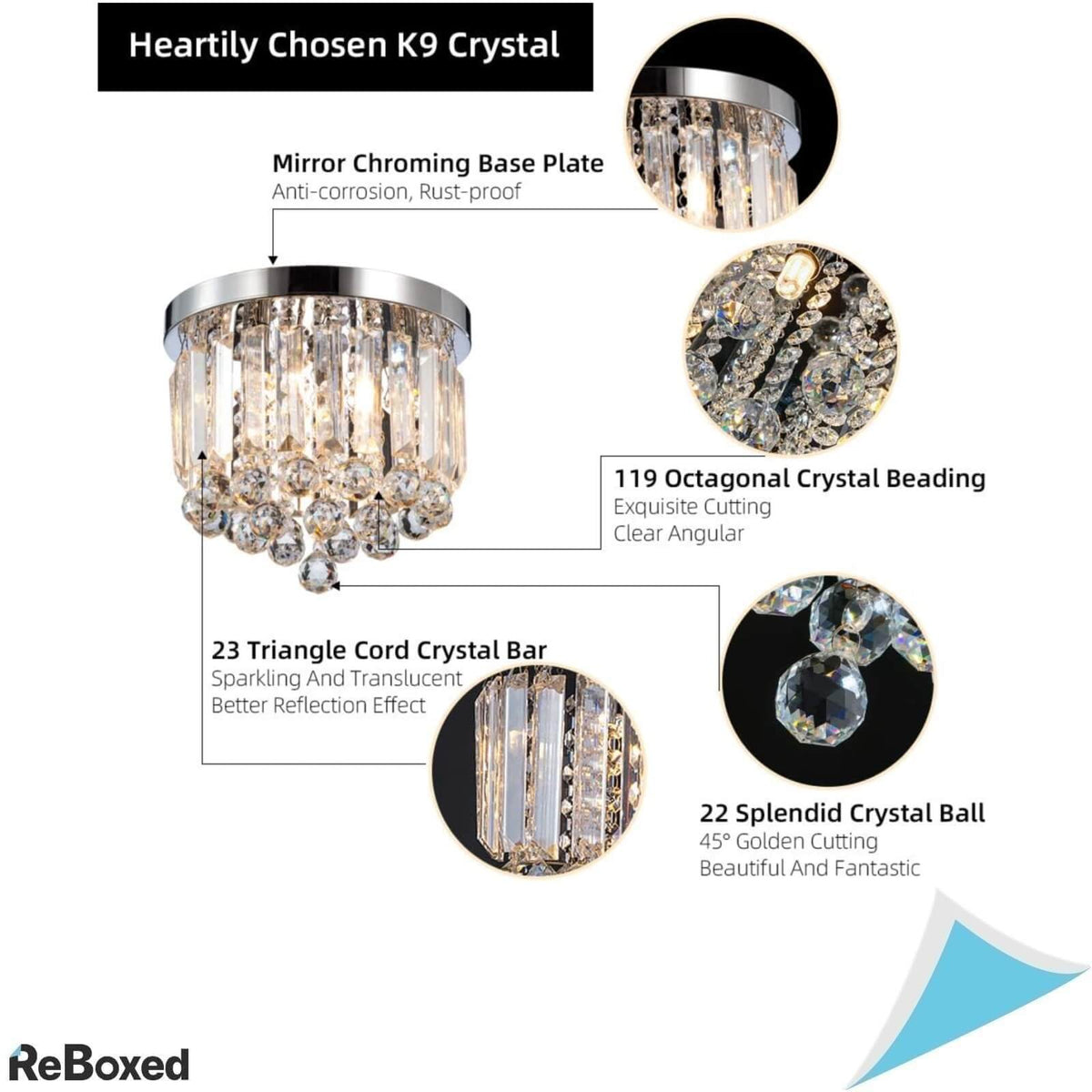 CCKCOM Candelabru cu Margele 20.5 x 25 cm