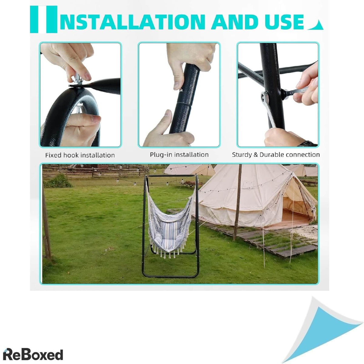 CCLIFE Hamac in Stil Scaun 85x103x153 cm