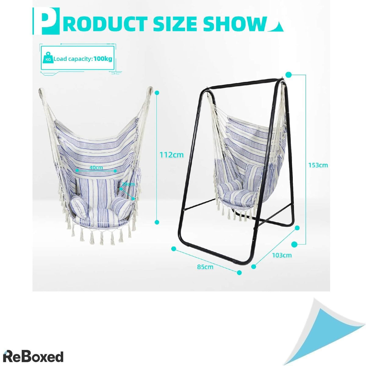 CCLIFE Hamac in Stil Scaun 85x103x153 cm