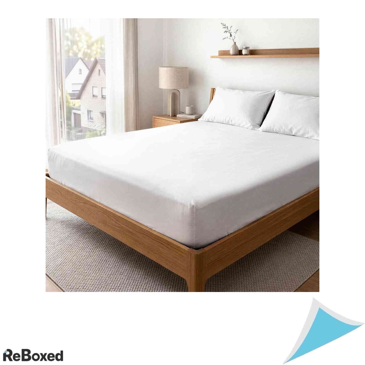 Cearceaf cu Elatic Pizuna 800 TC Bumbac 100% Satinat 170x200 - 180x200 cm Saltea Pana la 40 cm Alb