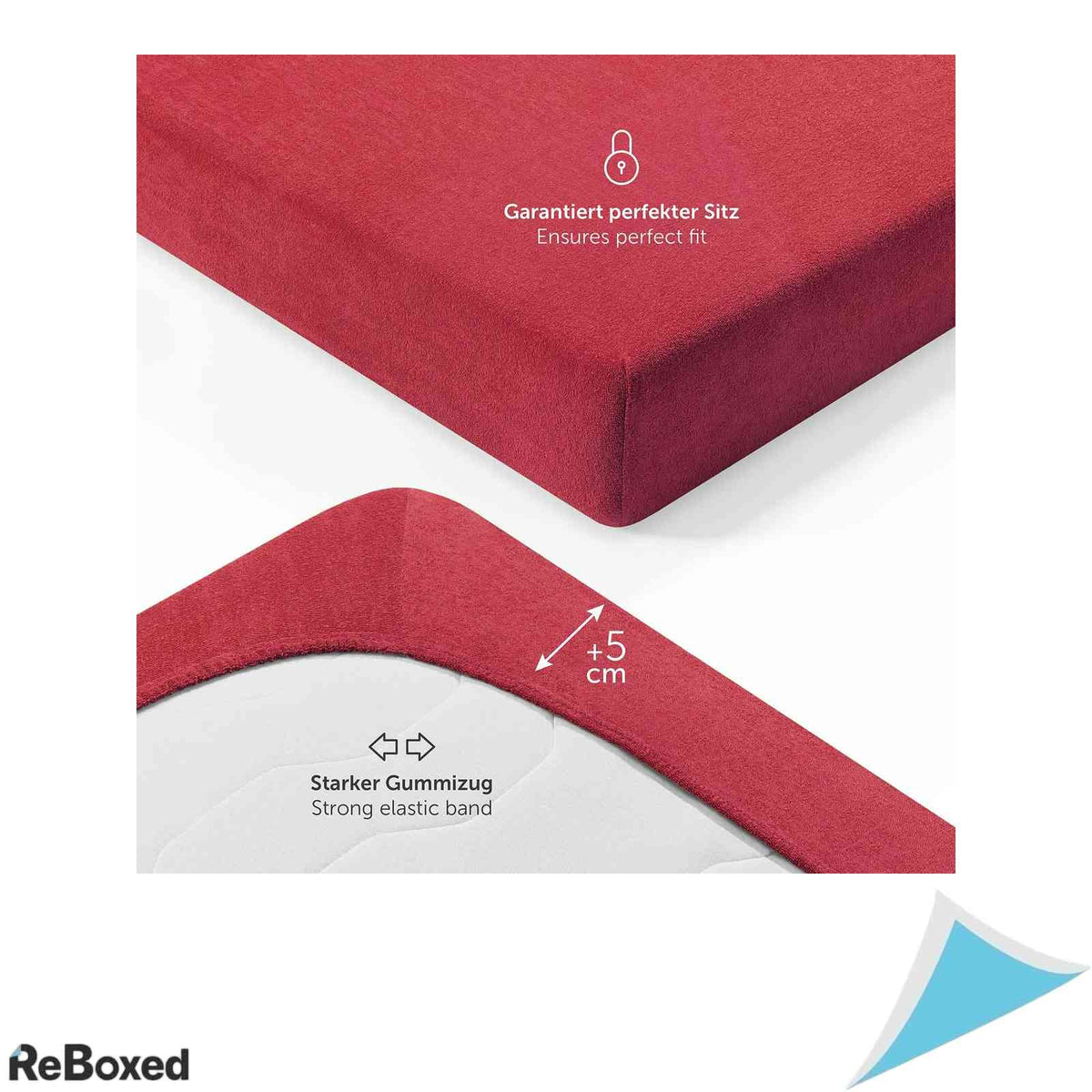 Cearsaf cu Elastic Blumtal din Bumbac Frotté 90x190x30 cm Certificat Oeko-Tex Moale si Calduros Rosu