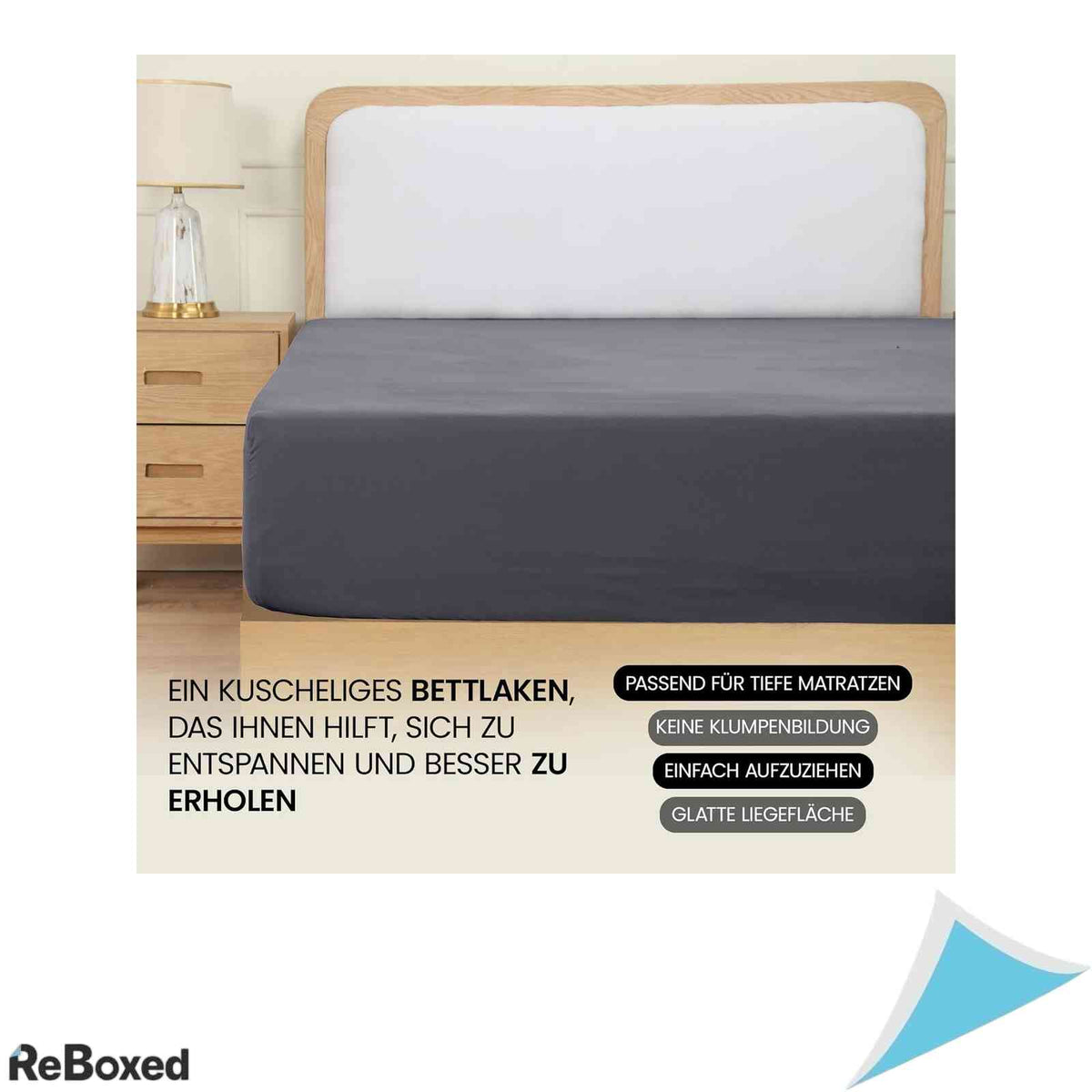Cearsaf de Pat cu Elastic Utopia Bedding 150x200 cm Microfibra Periata Gri