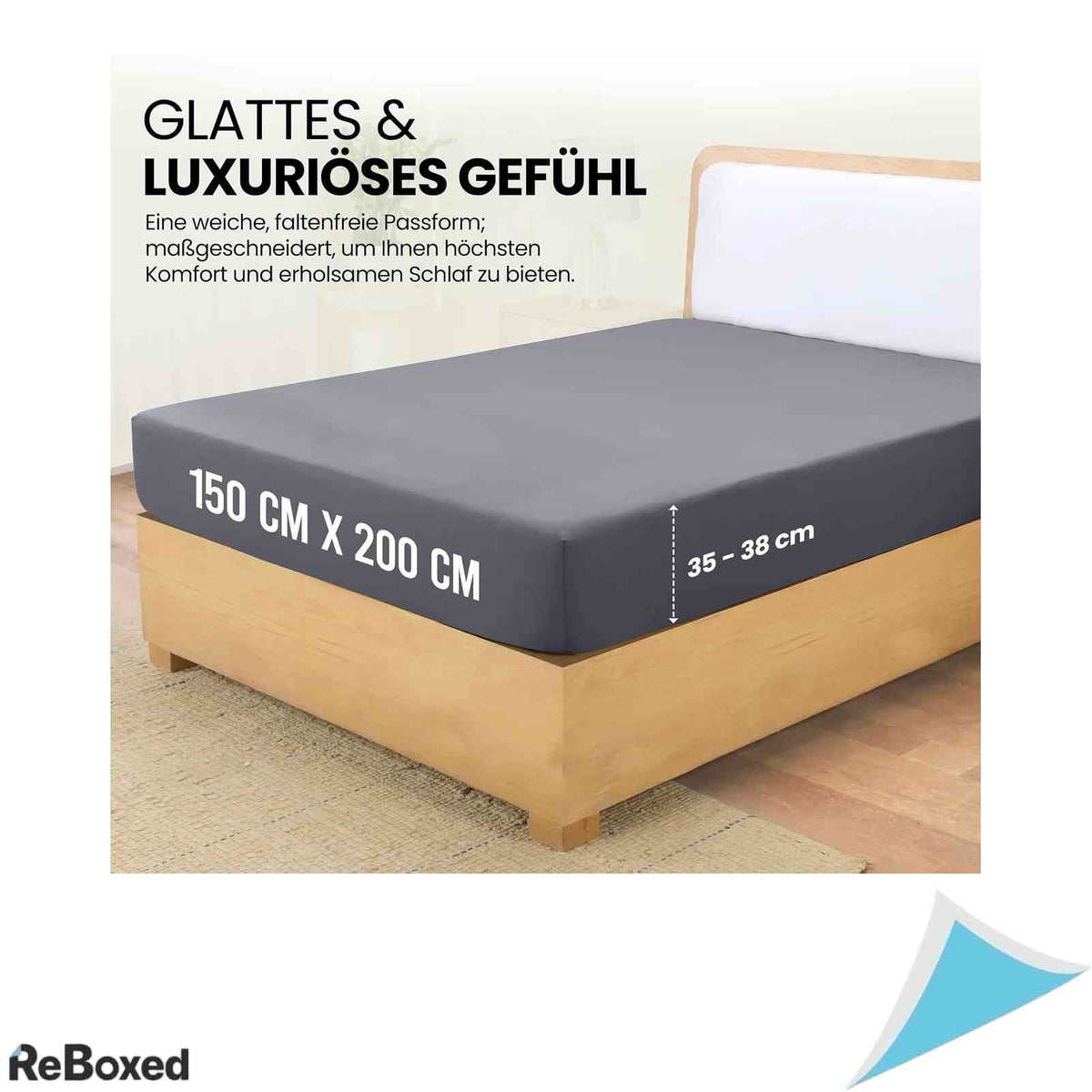 Cearsaf de Pat cu Elastic Utopia Bedding 150x200 cm Microfibra Periata Gri