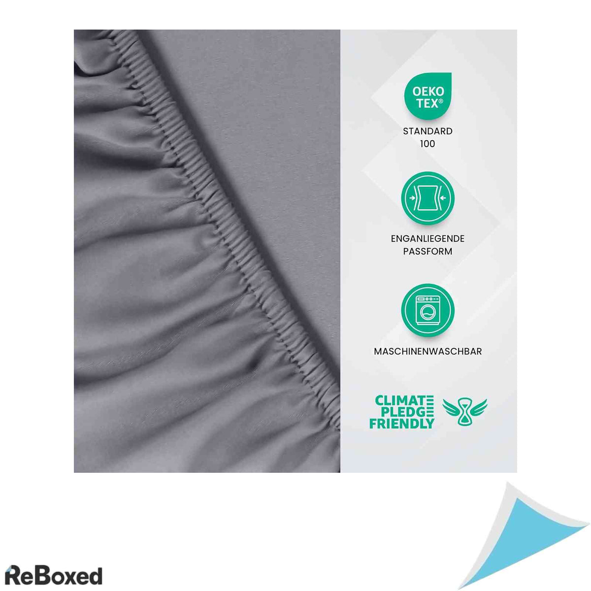 Cearsaf de Pat cu Elastic Utopia Bedding 150x200 cm Microfibra Periata Gri