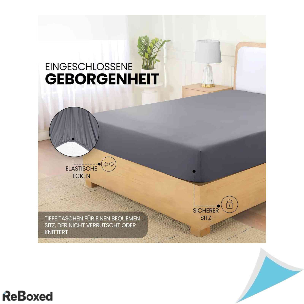 Cearsaf de Pat cu Elastic Utopia Bedding 150x200 cm Microfibra Periata Gri