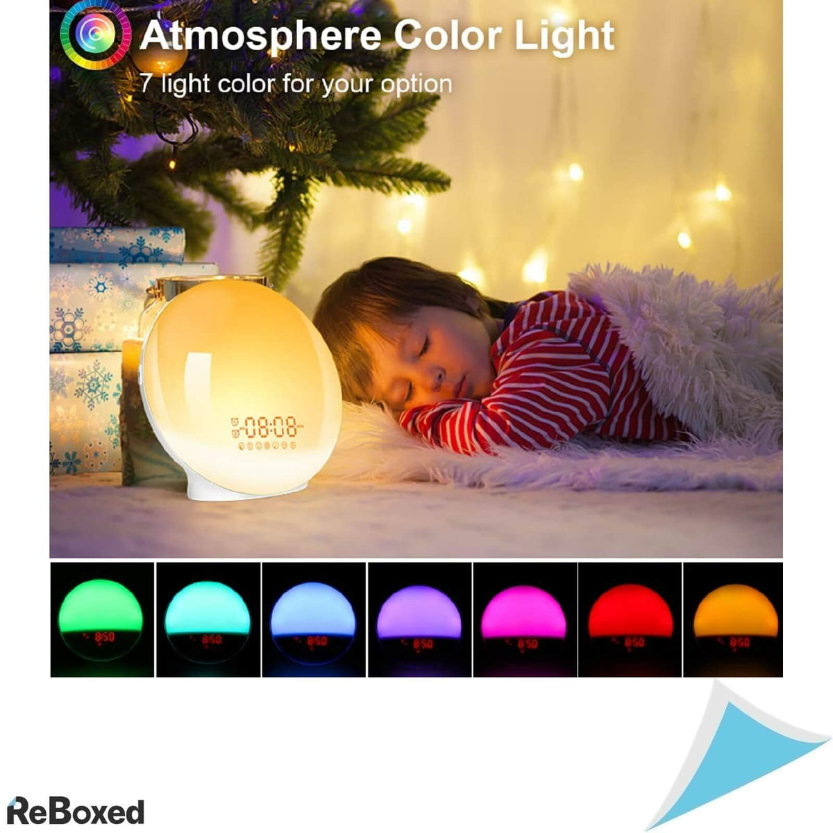 Ceas cu Alarma Dubla Generator Zgomot Alb Lampa Rasarit Soare