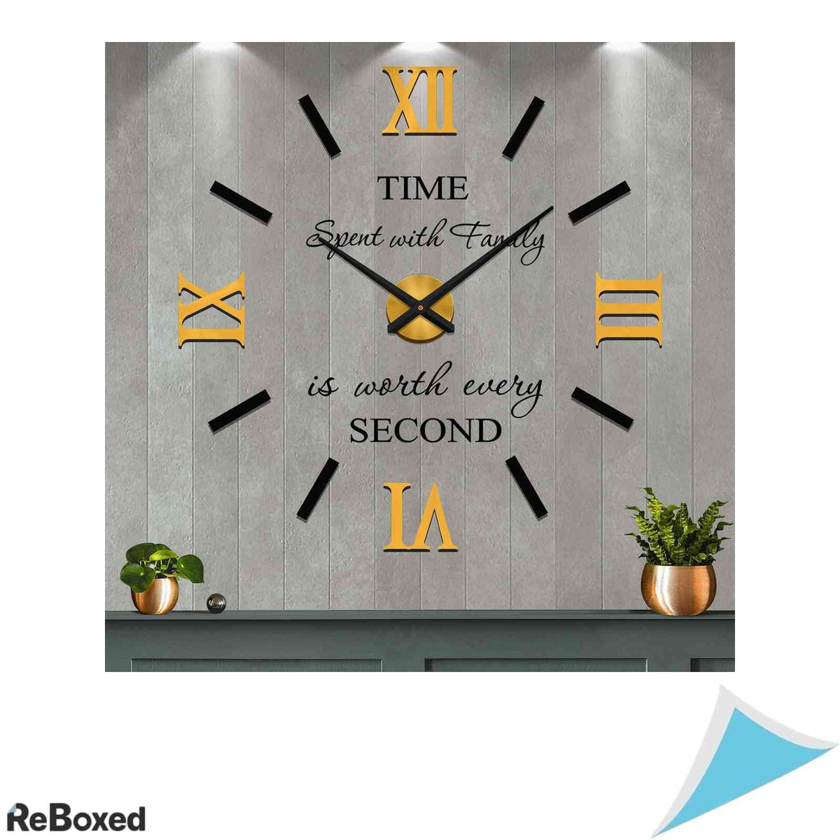 Ceas de perete XXL 3D DIY Vangold, mecanism silentios Quartz