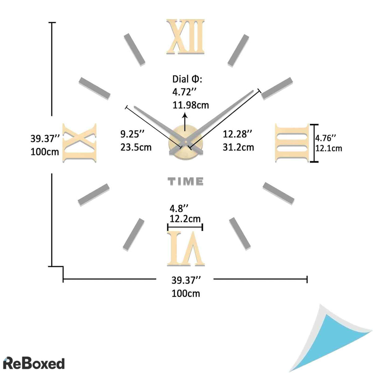 Ceas de perete XXL 3D DIY Vangold, mecanism silentios Quartz