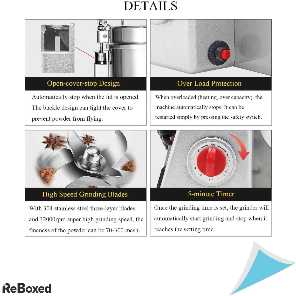 Cgoldenwall Moara Electrica 1000g 3000W Cereale Condimente