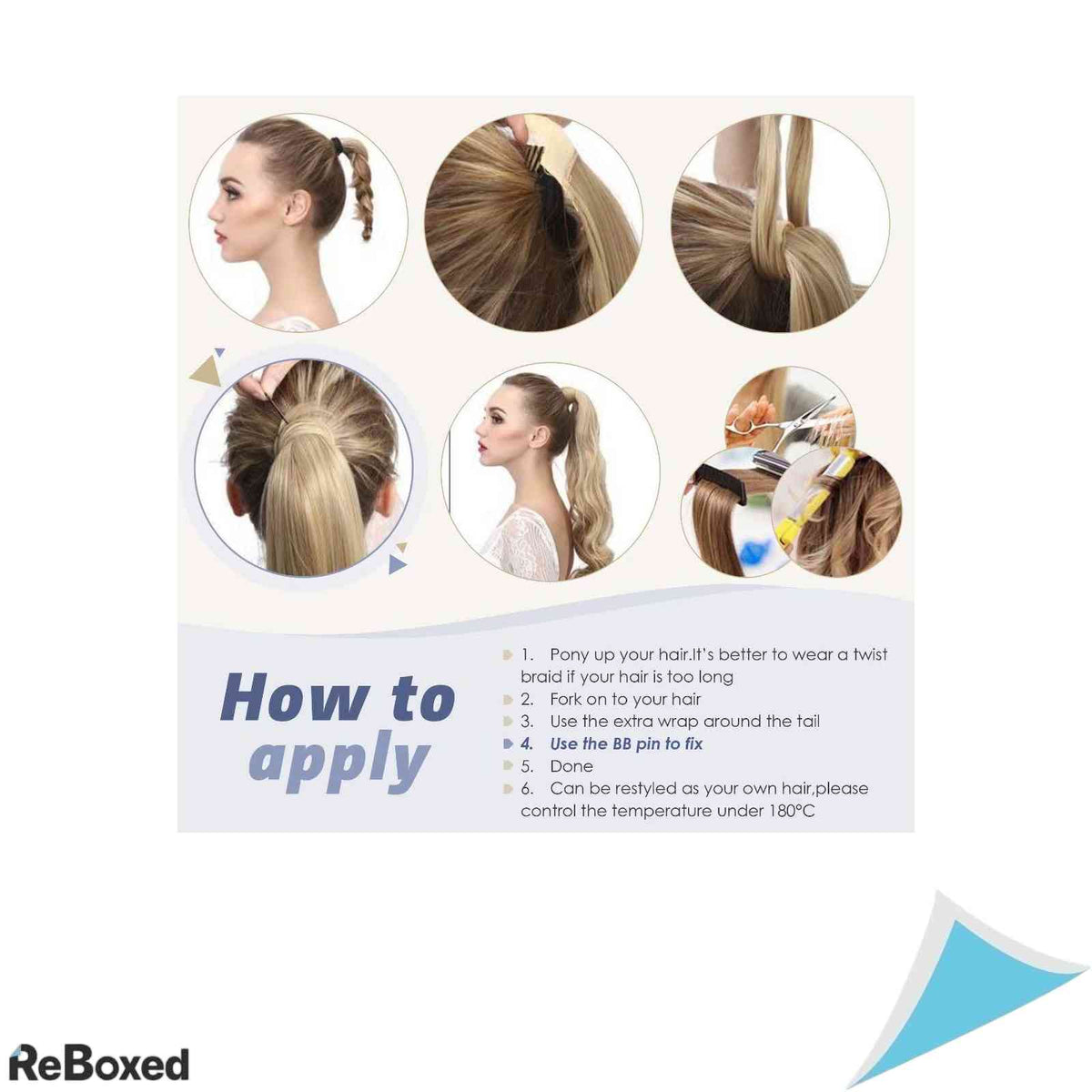 LaaVoo Extensie Tip Coada de Cal din Par Natural Clip-In Wrap Around Remy Drept 70g