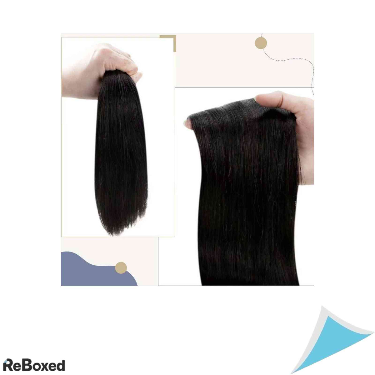 LaaVoo Extensie Tip Coada de Cal din Par Natural Clip-In Wrap Around Remy Drept 70g