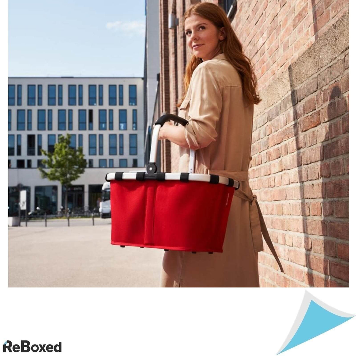 Cos Personal de Cumparaturi Pliabil Panza Aluminiu Rosu