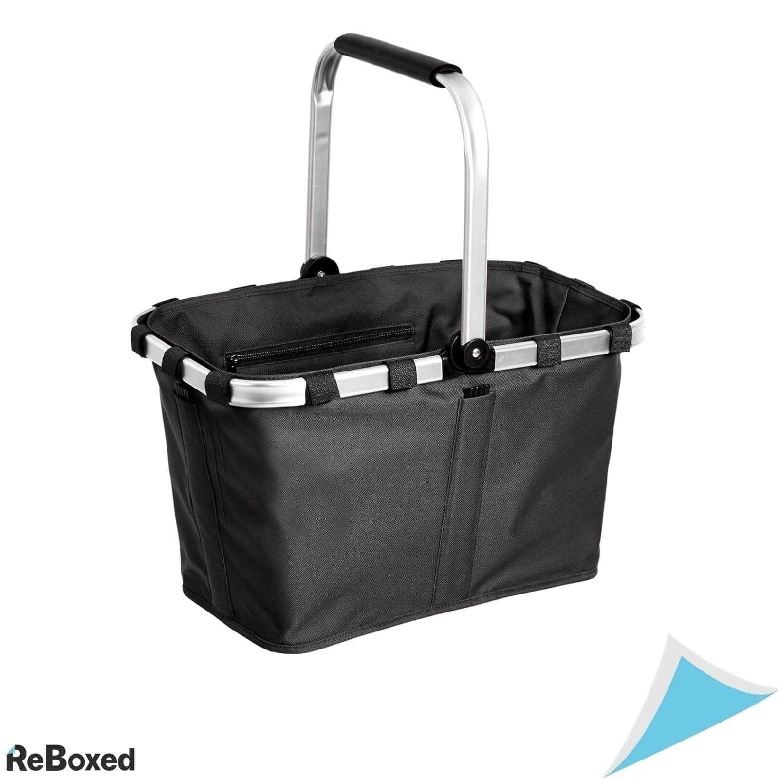 Cos Personal de Cumparaturi Pliabil Panza Aluminiu Negru