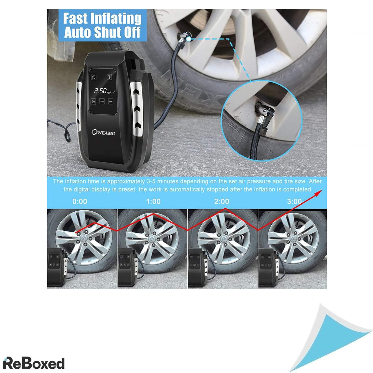 Compresor Auto Electric OneAmg 12V cu Ecran Tactil