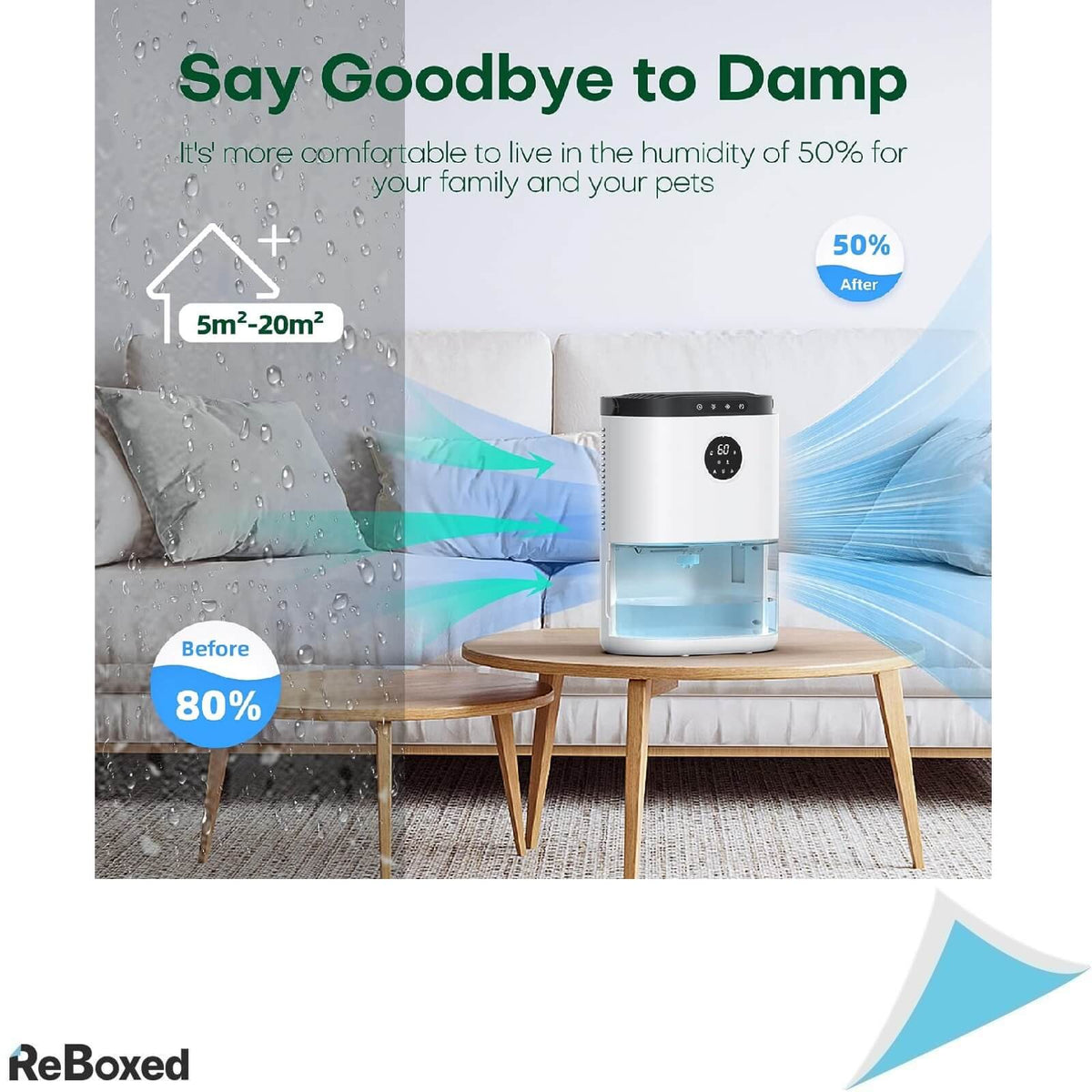 CONOPU Dezumidificator 2300ml LED 3 Moduri