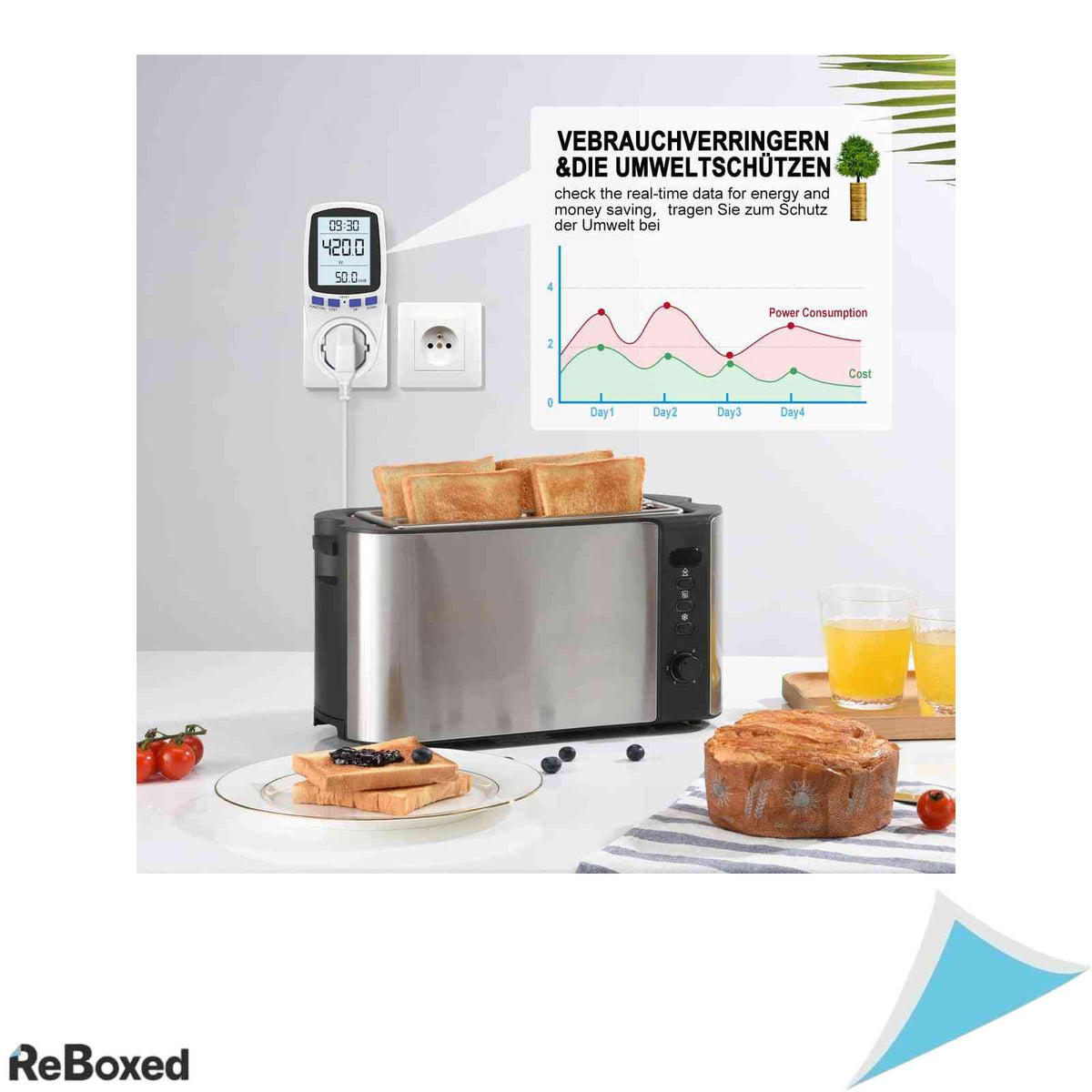 Contor de Energie Gafild, Priza cu Monitorizare Consum, Protectie la Suprasarcina, 16A / 3680W