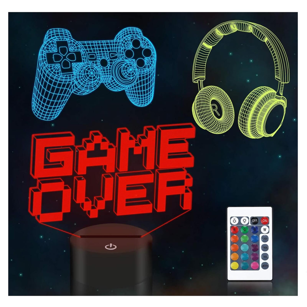 Coopark Lampa 3D cu Telecomanda 16 Culori