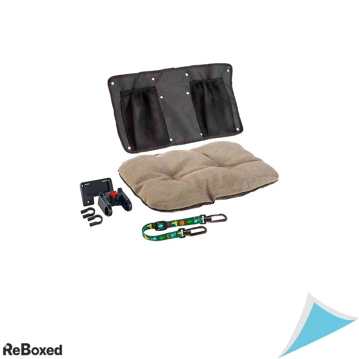 Cos Bicicleta pentru Transport Caini de Talie Mica Ferplast Atlas Bike 20 Rapid Cuscun Bumbac Cinghiola Siguranta si Retea Protectie Gri 47 x 35.5 x 34.5 cm