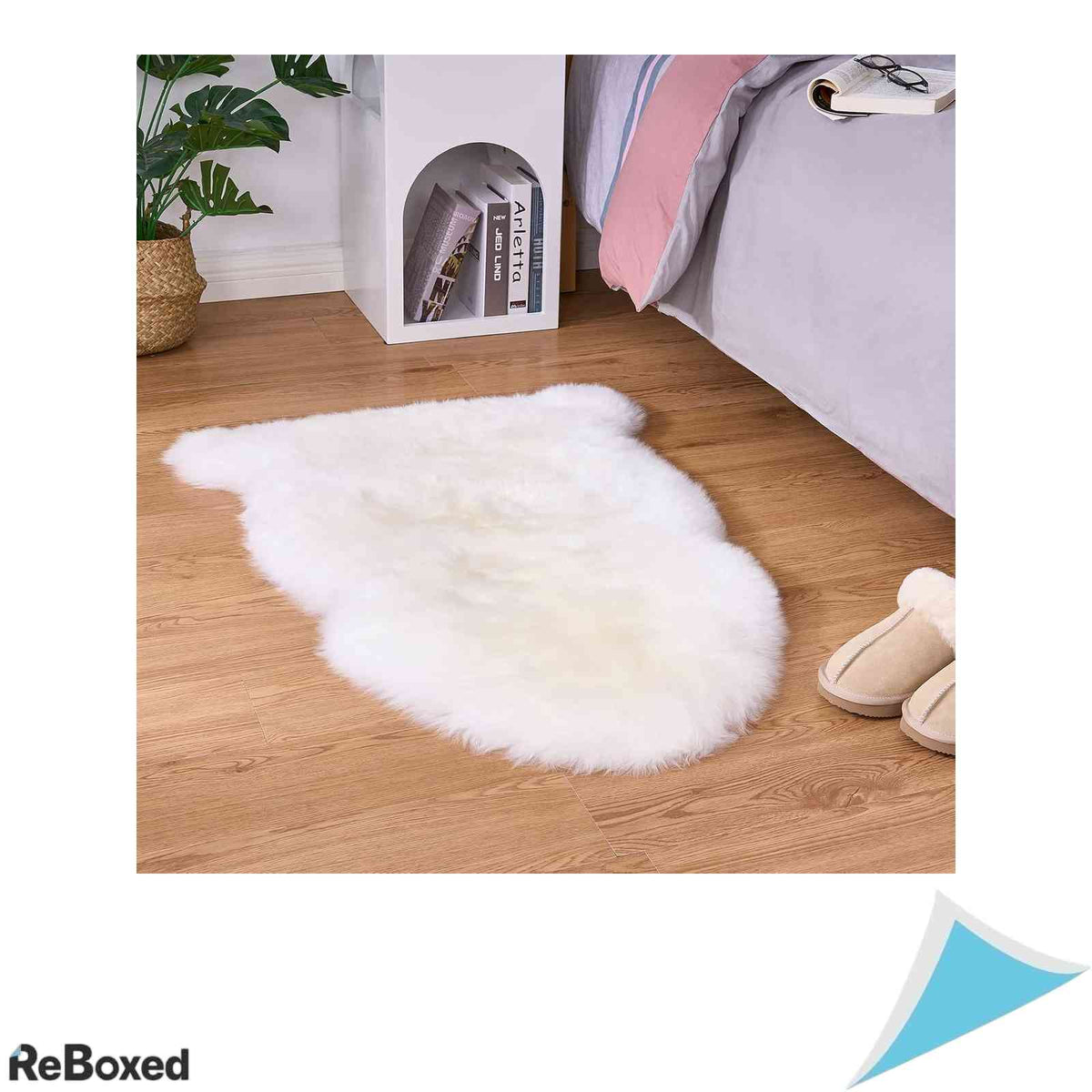 Covor si Blana Decorativa Derwent din Blana Naturala de Oaie din Noua Zeelanda 90x100 cm Luxos si Moale