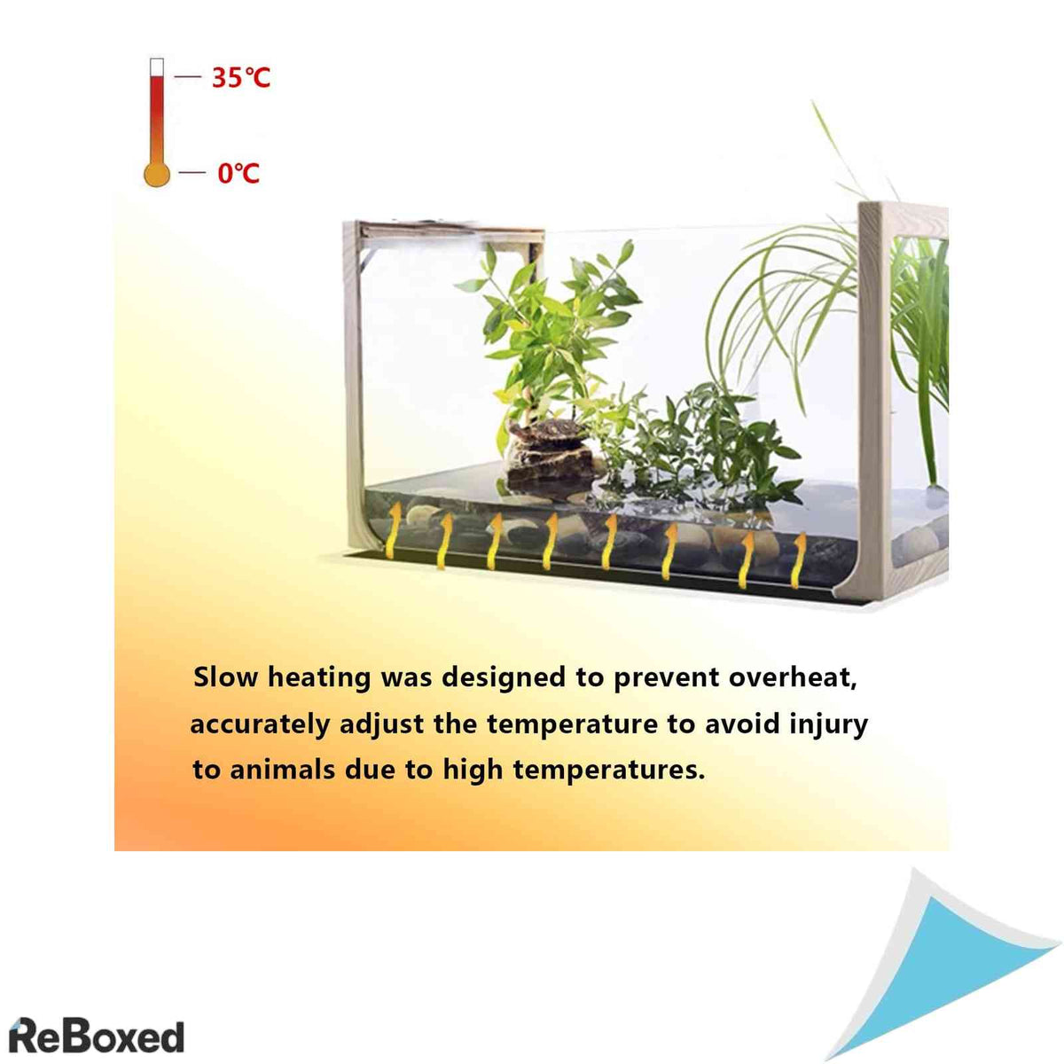 Covoras incalzitor terrariu FIPASEN 5W, 15x14 cm, termostat reglabil 0-35°C, pentru reptile si amfibieni