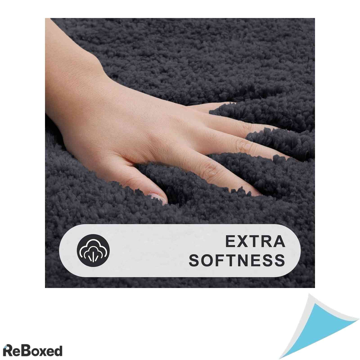 Covoras de Baie Homaxy Microfibra Plusata Absorbtie Baza Antiderapanta TPR 40x60 cm Gri Inchis