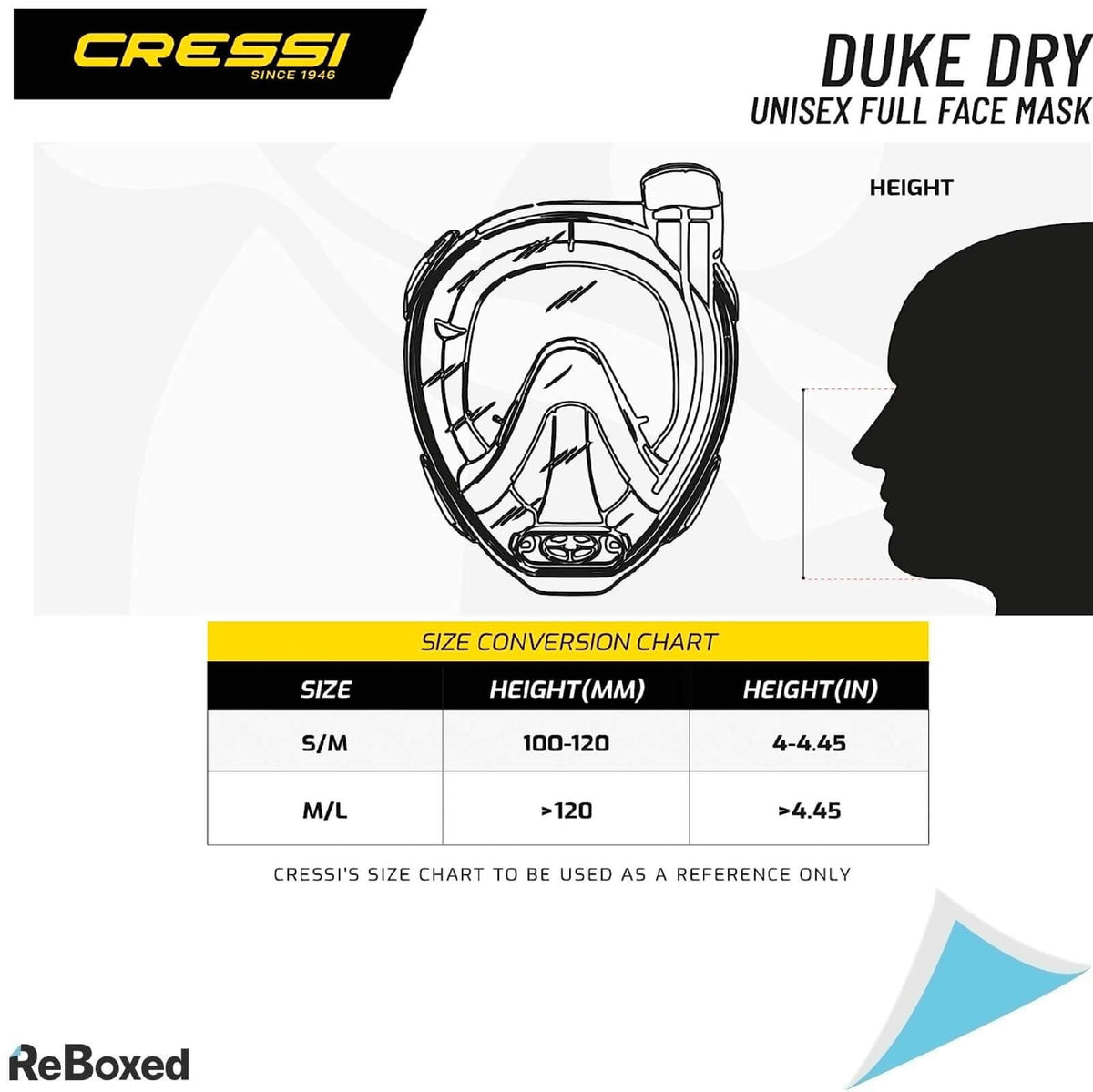 Cressi Duke Dry Masca pentru Scufundari S/M Negru
