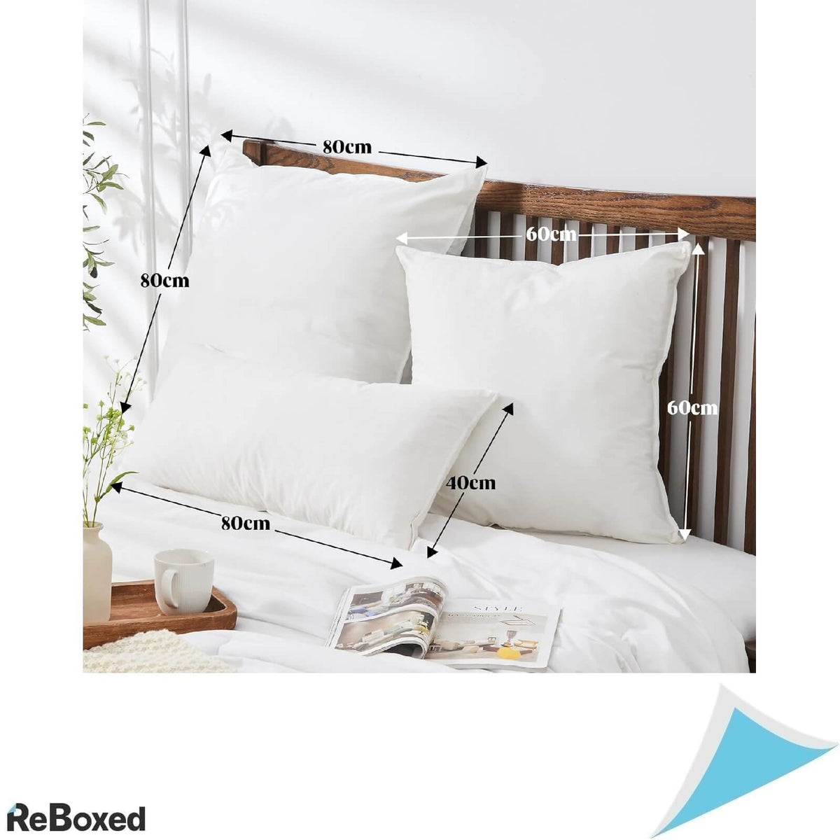 Deodar Set 2 Perne Mari pentru Dormitor 80x80 cm