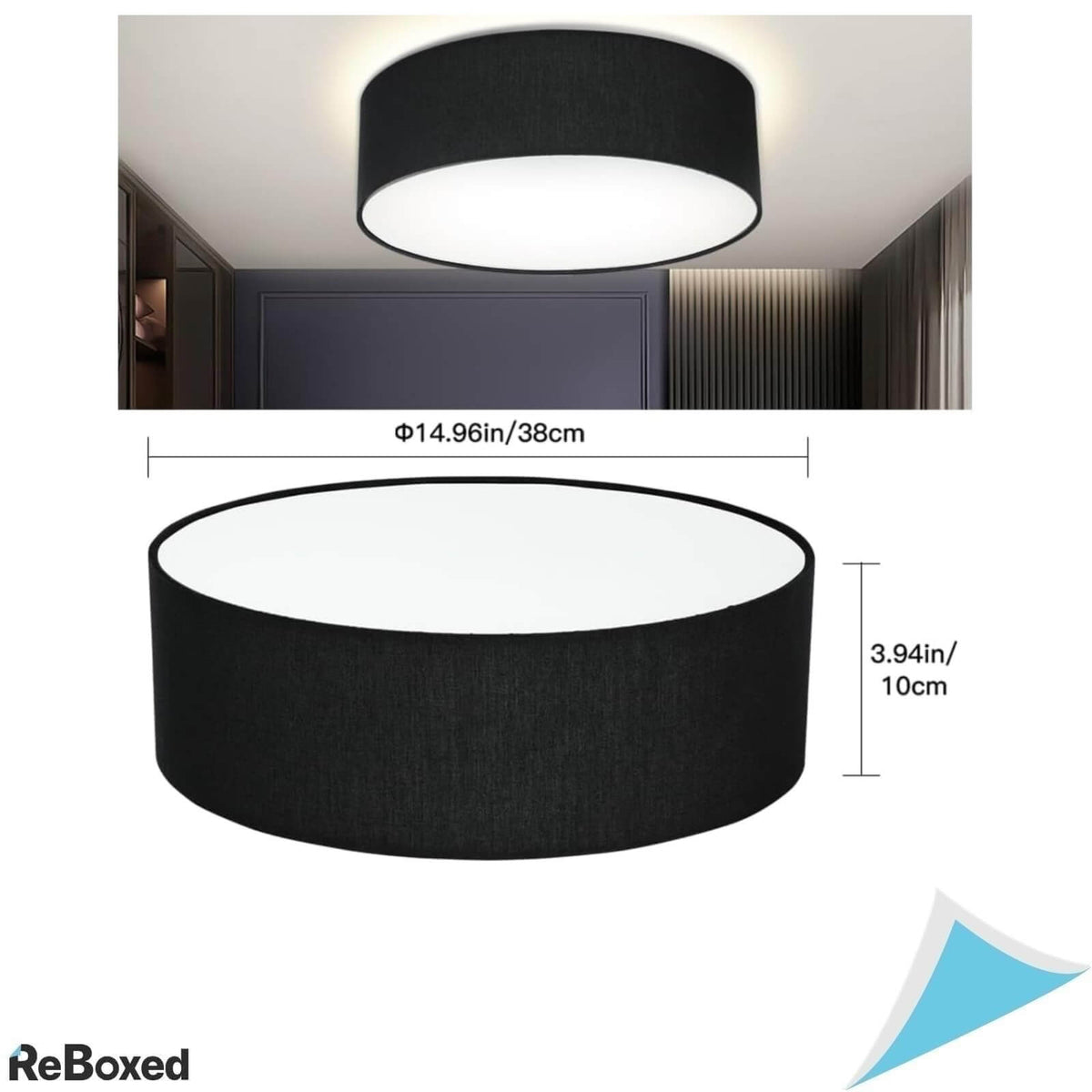 Depuley Plafoniera Rotunda LED E27 din Material Textil