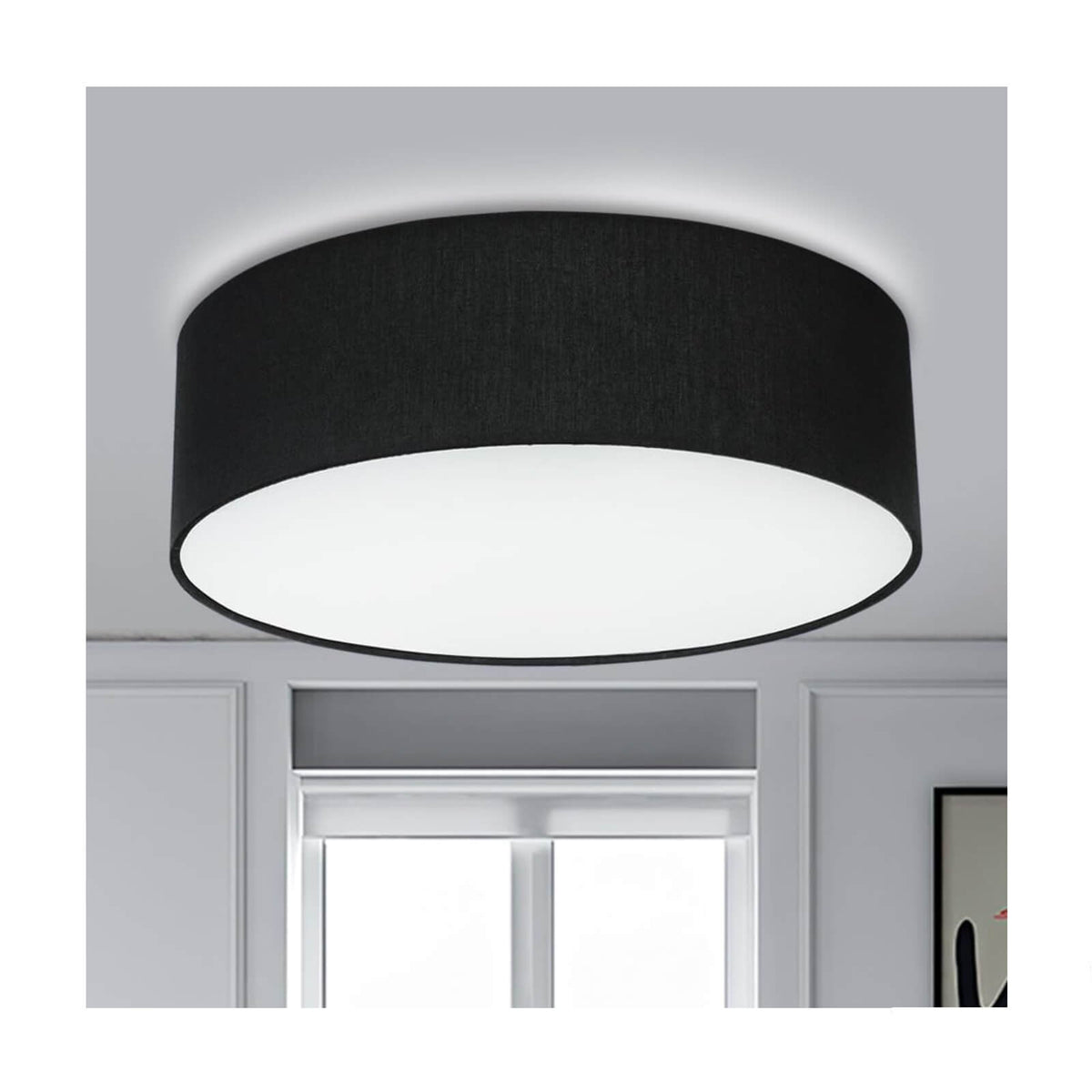Depuley Plafoniera Rotunda LED E27 din Material Textil