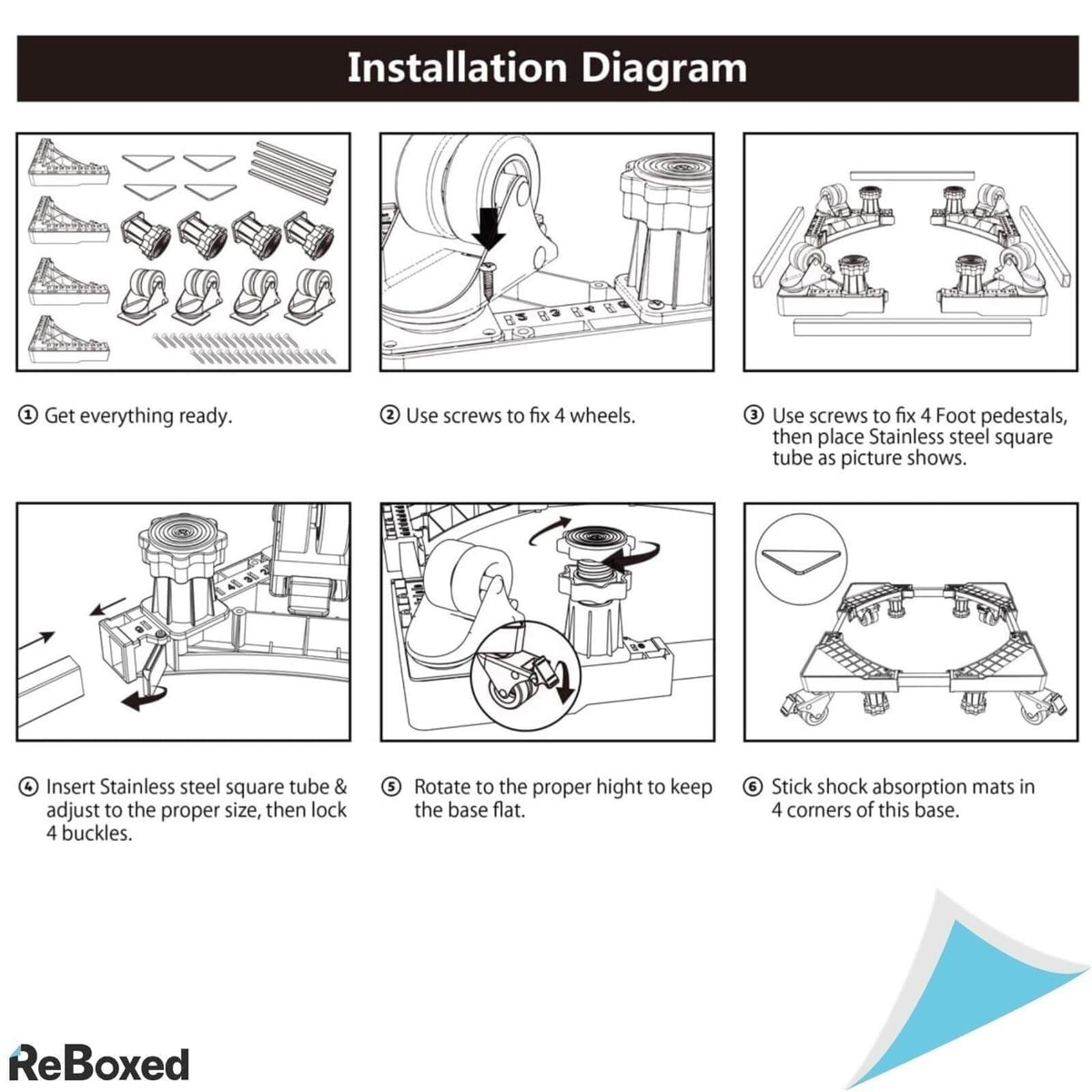 Dewel Suport Baza cu Roti Ajustabil pentru Masini de Spalat