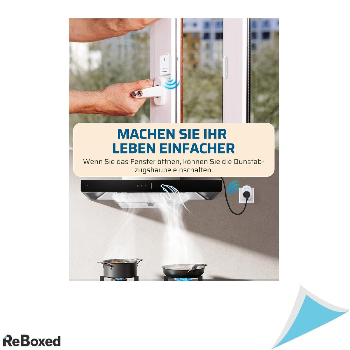 DEWENWILS Comutator Magnetic Fereastra- Priza Radio 3680W, 30m Raza