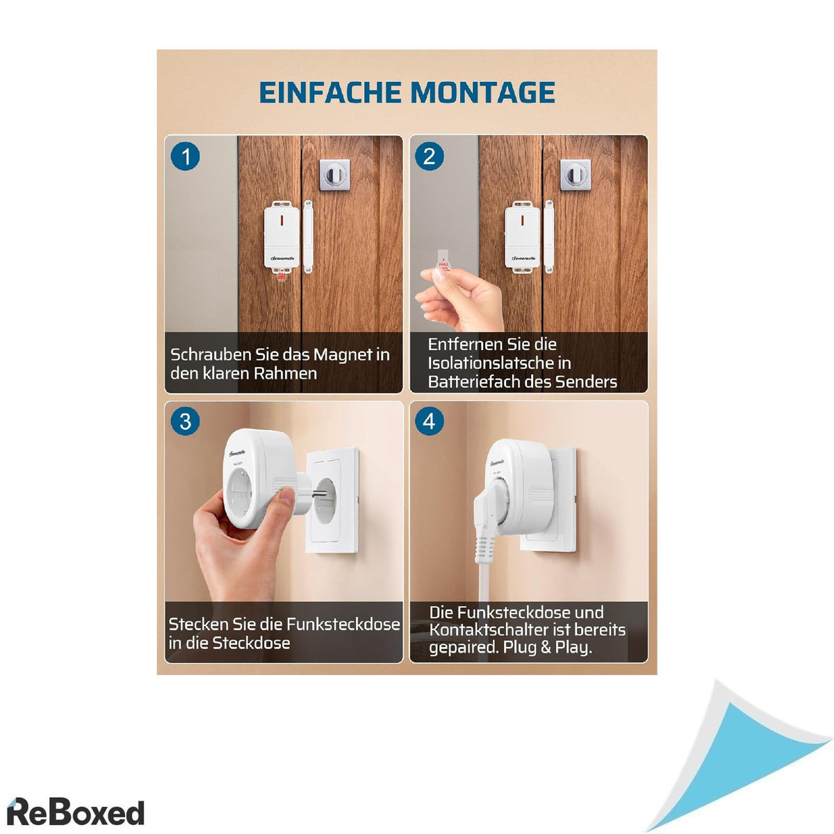 DEWENWILS Comutator Magnetic Fereastra- Priza Radio 3680W, 30m Raza